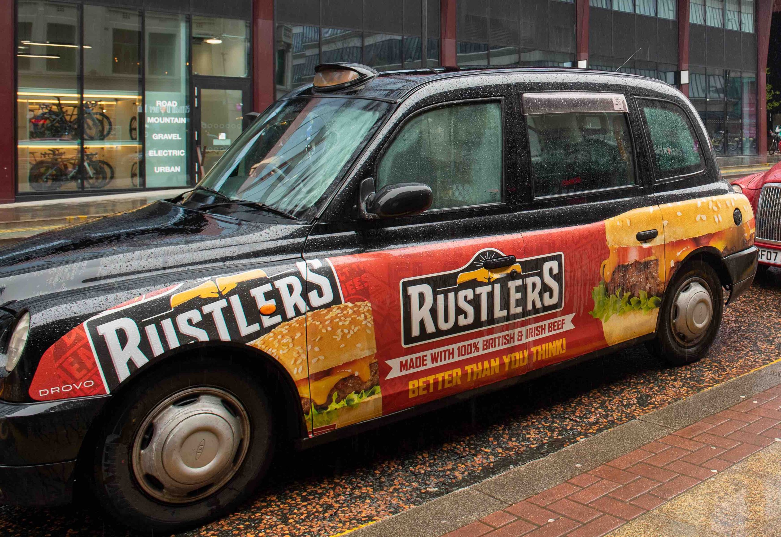 Rustler taxi campaign in Manchester with Drovo