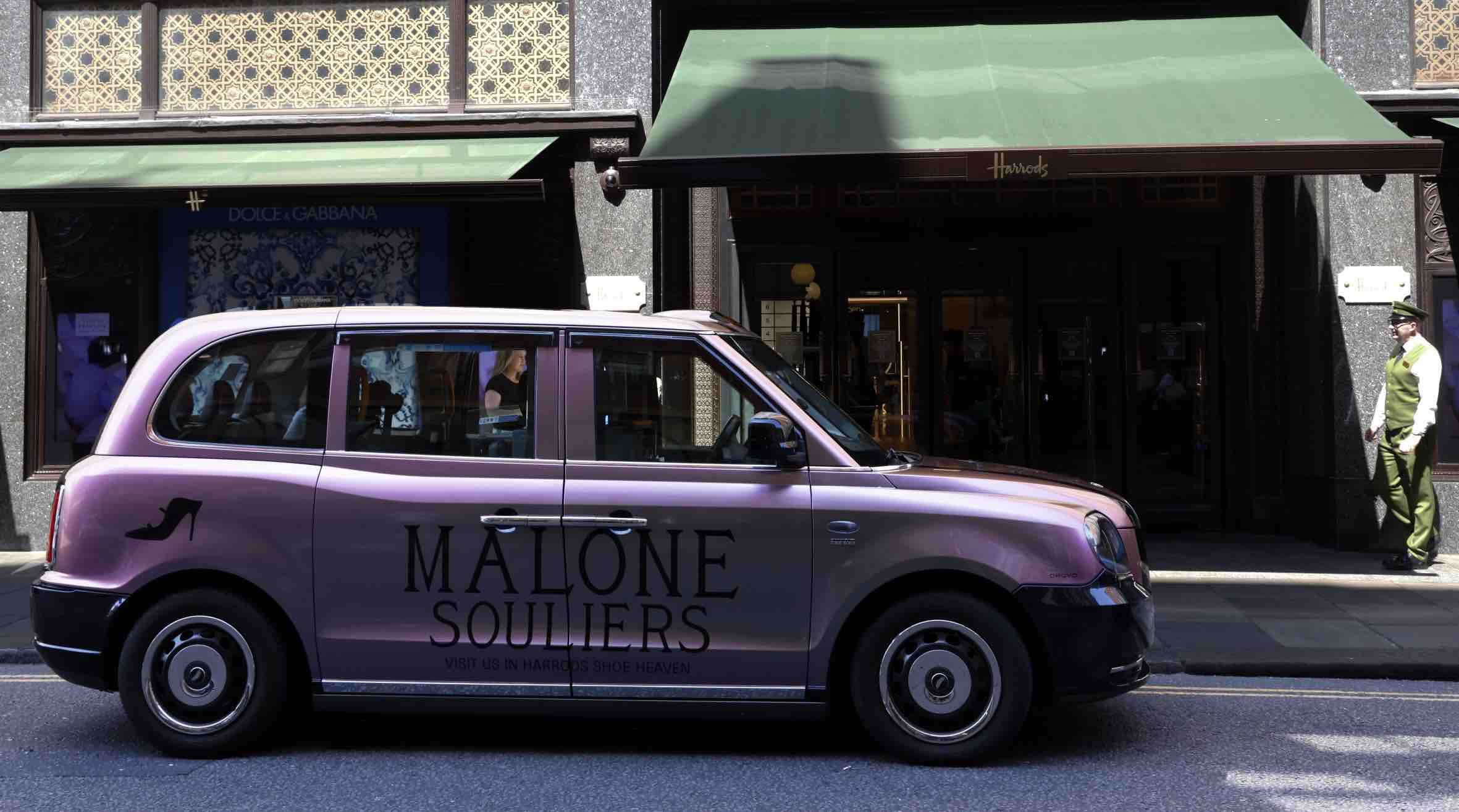 Malone Souliers taxi campaign.