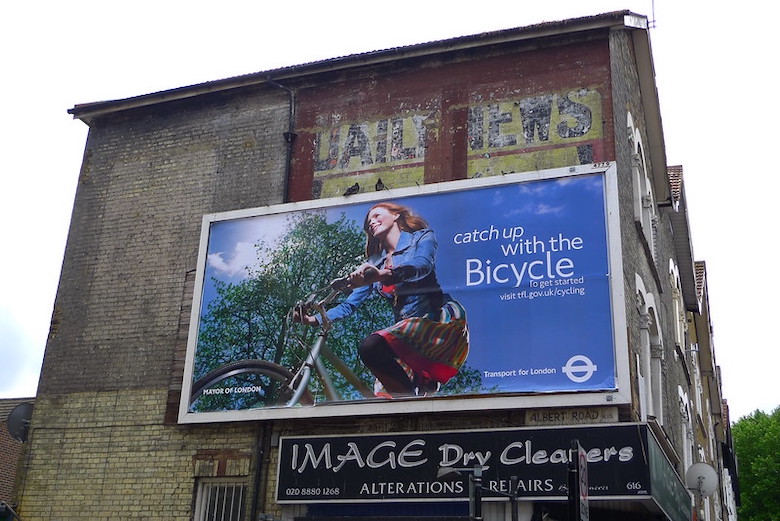 London advertising billboard for London transport.